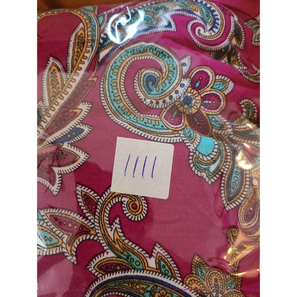 Koret Petite XL Magenta Paisley Button Smocked Midi Dress Boho Hippie Festival - Picture 4 of 4